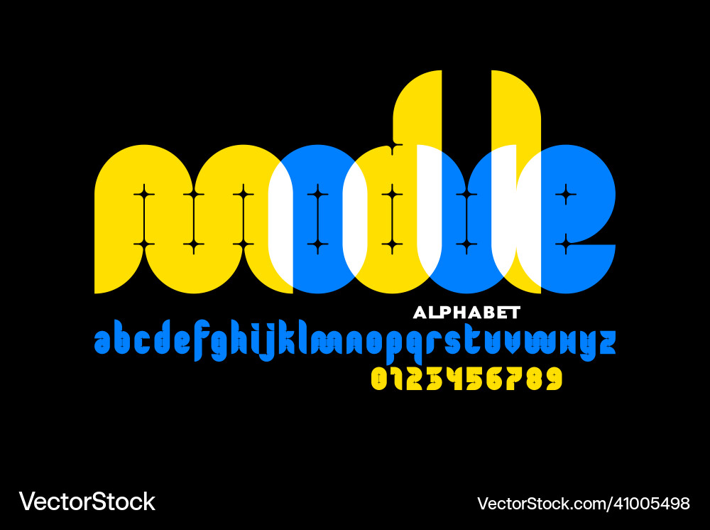 Modular Alphabet & Numbers Set vector image