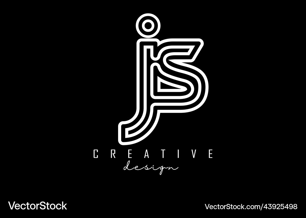 Outline letters js j s logo with a minimalist Outline letters js j s logo with a minimalist Vector Image