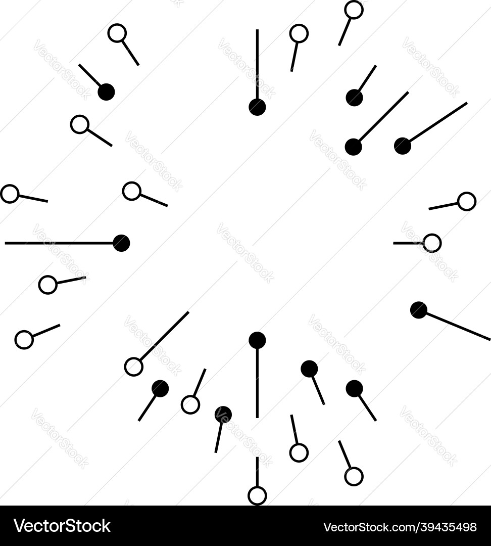 Radial radiating lines with nodes nodal points Radial radiating lines with nodes nodal points Vector Image