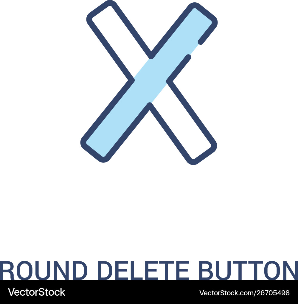 Round delete button concept 2 colored icon simple Round delete button concept 2 colored icon simple Vector Image