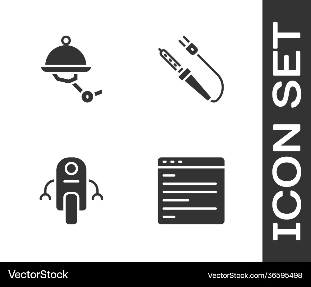 Set computer api interface waiter robot Set computer api interface waiter robot Vector Image