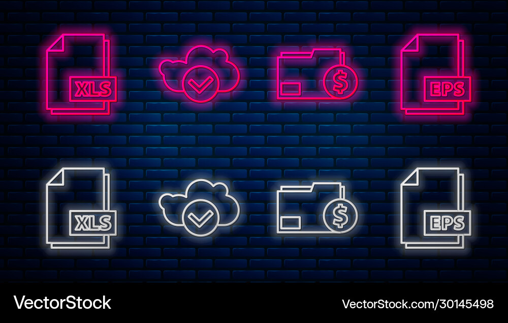 Set line cloud with check mark finance document Set line cloud with check mark finance document Vector Image