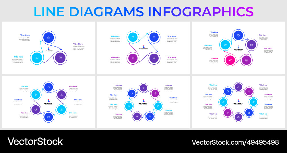 Set of infographic circles elements and thin lines Set of infographic circles elements and thin lines vector image
