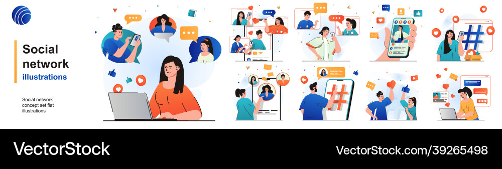 Social Networking Users & Posts vector image