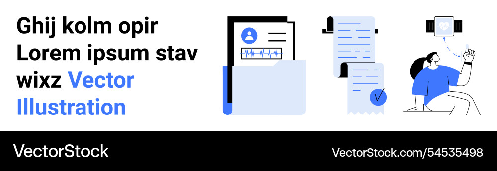 Streamlined document management with filing Streamlined document management with filing vector image