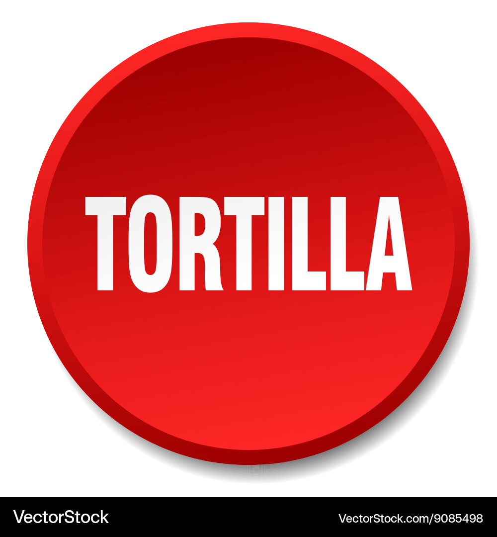 Tortilla red round flat isolated push button Vector Image