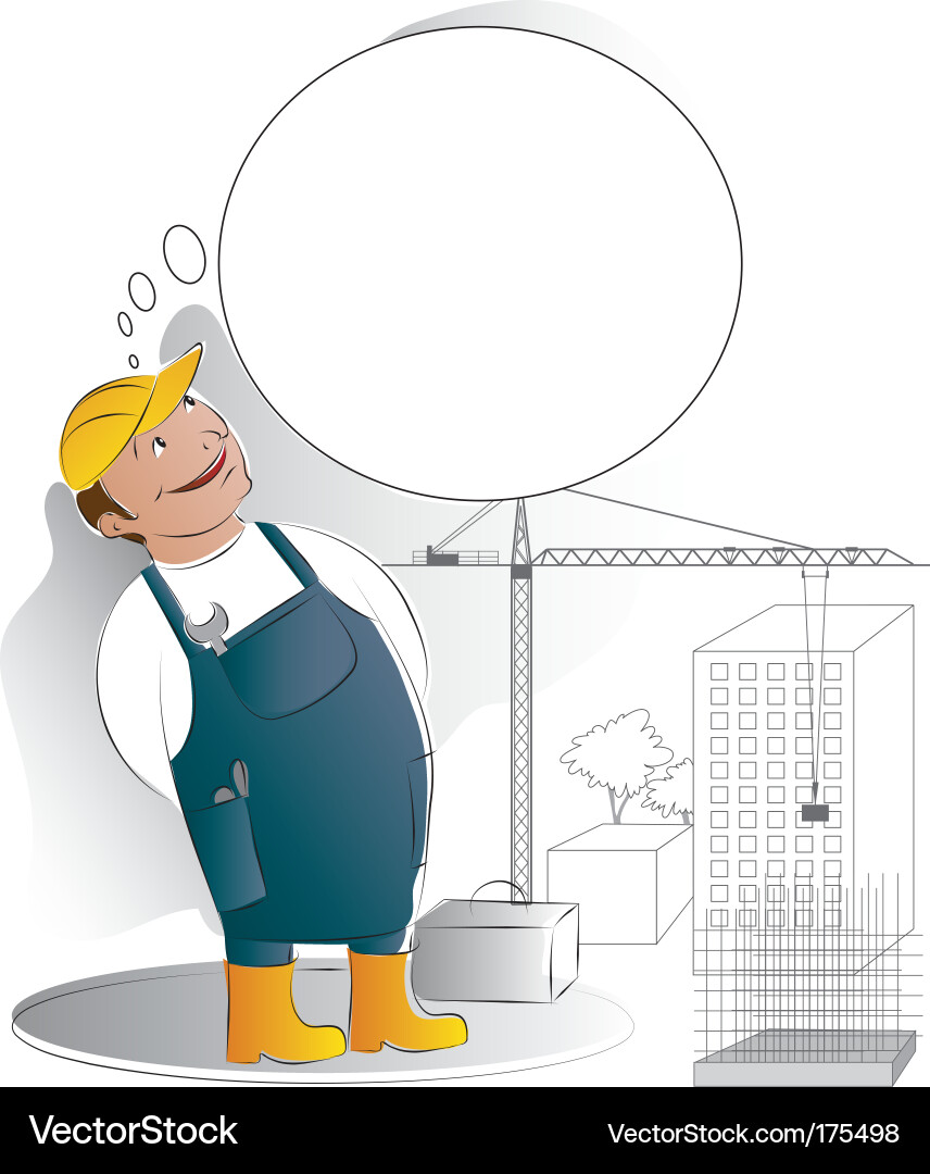 Worker with thought bubble Vector Image