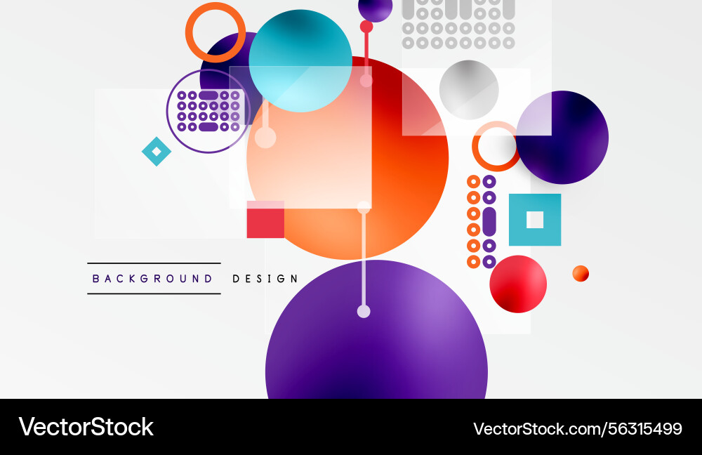 Abstract geometric shapes overlap creating Vector Image