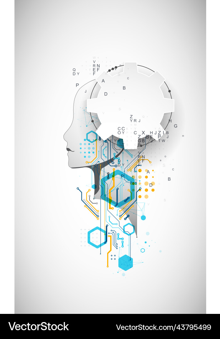 Artificial intelligence technical background vector image