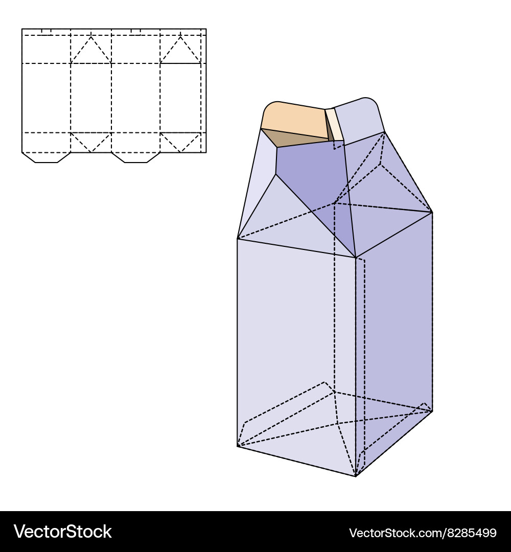 Box die line Royalty Free Vector Image - VectorStock