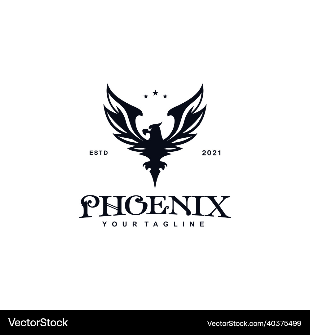 Classic Phoenix Logo - Retro & Bold vector image