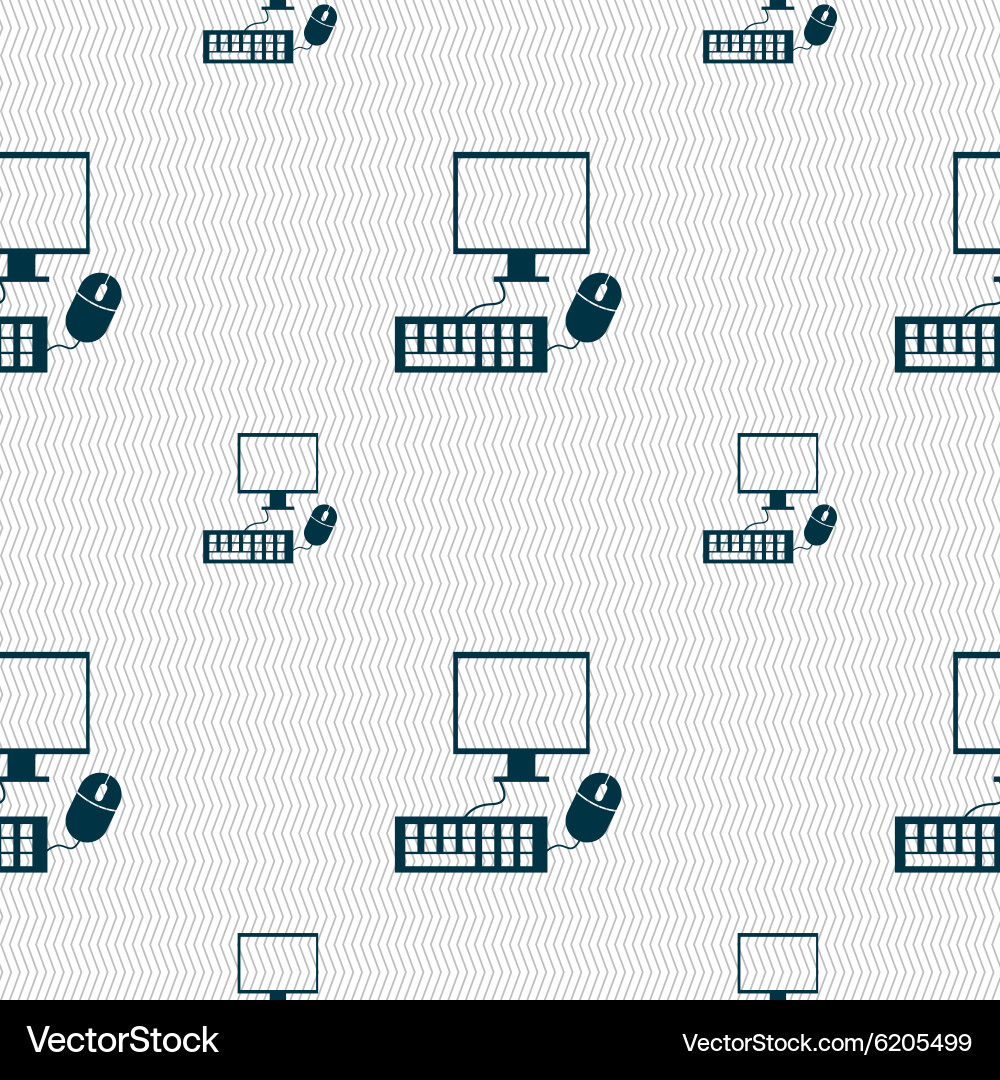 Computer widescreen monitor keyboard mouse sign vector image