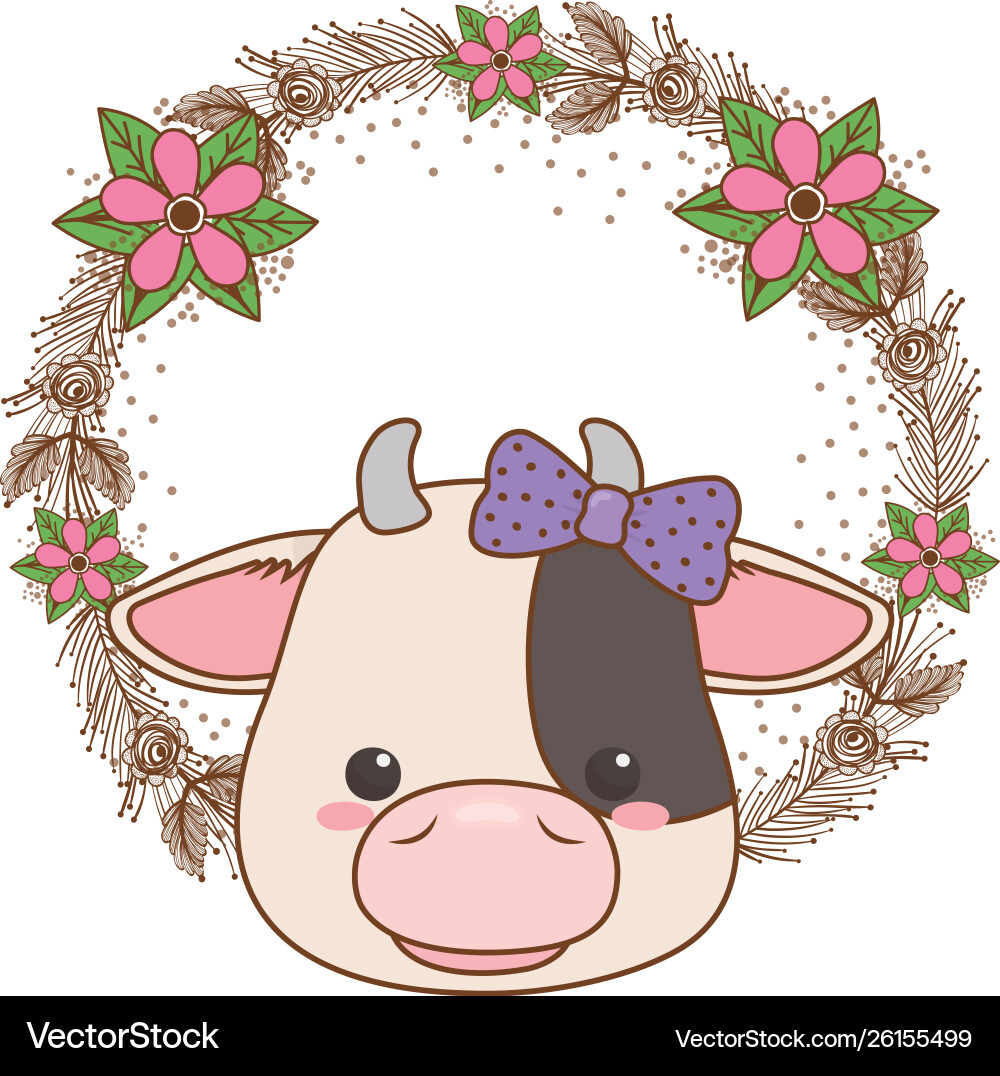 Cow cartoon with bowtie design Vector Image