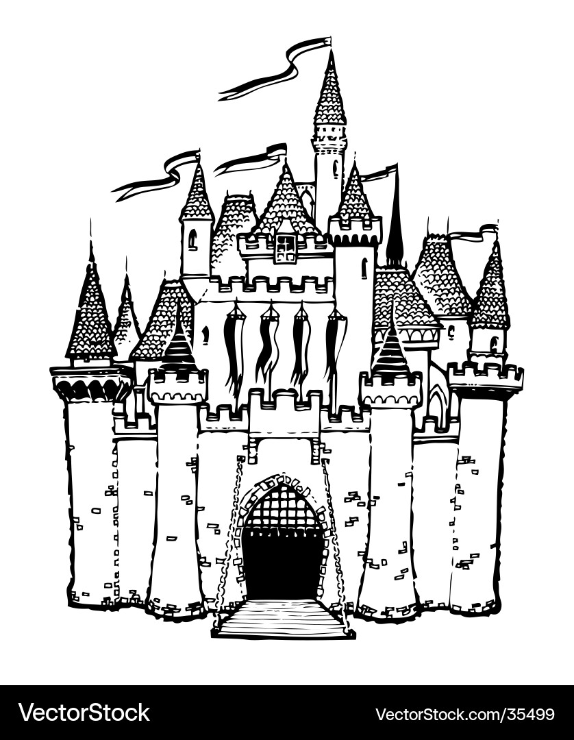 Cute Cartoon Castle vector image