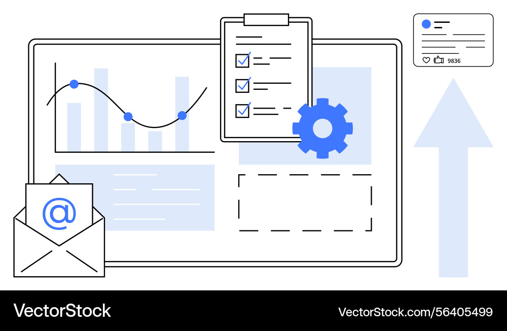 Data visualization with analysis tools email Data visualization with analysis tools email vector image