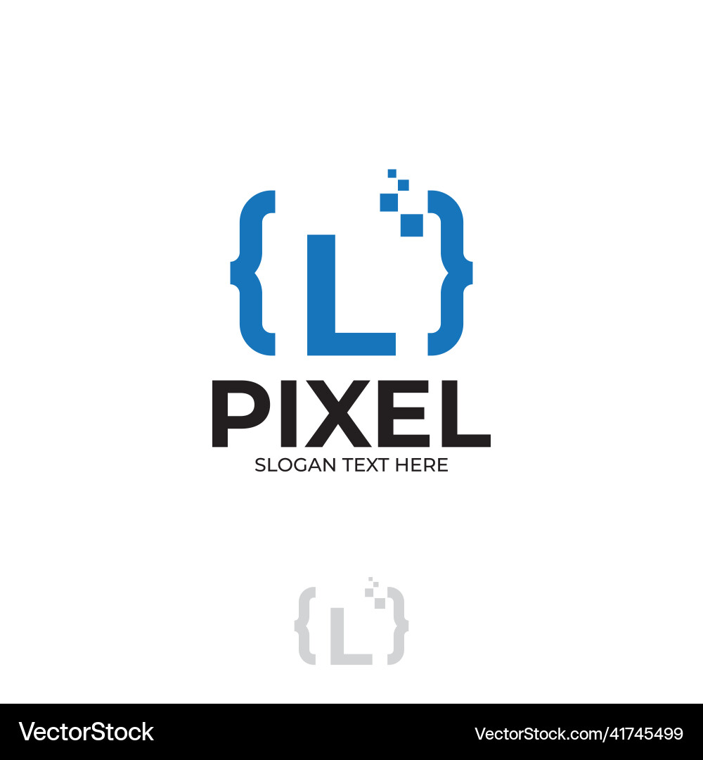 Digital code logo with letter l design coding Vector Image