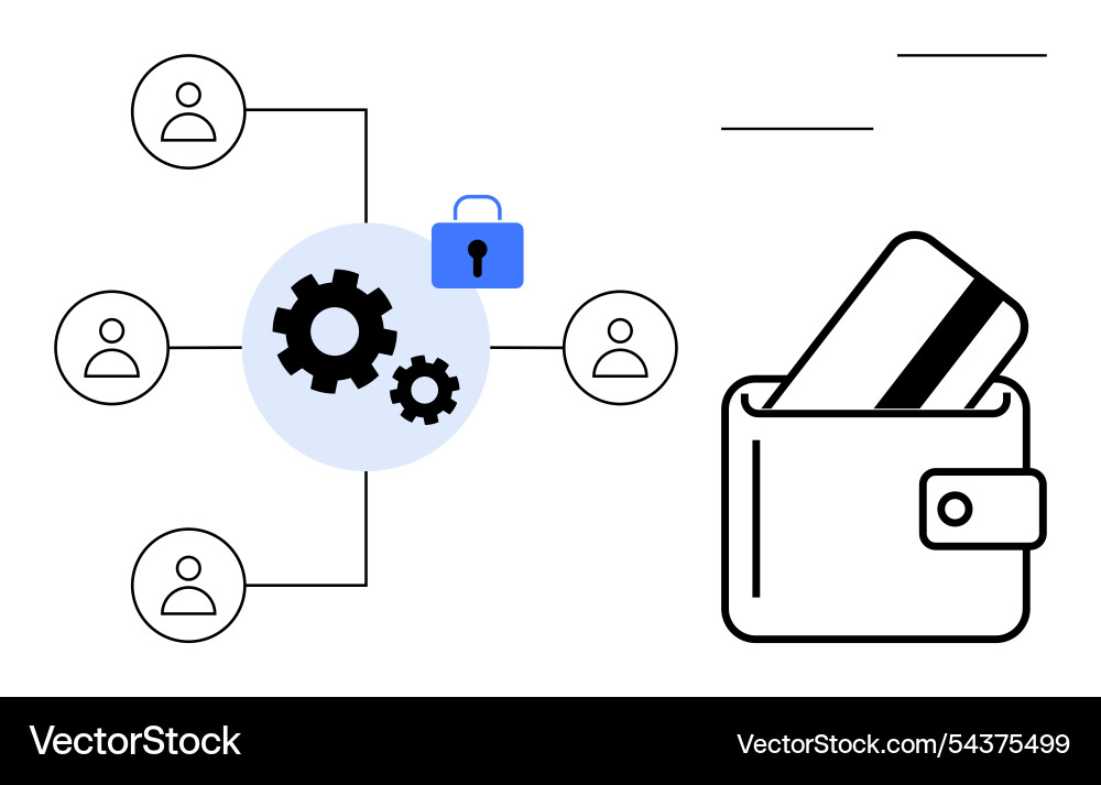 Digital wallet security connecting users Digital wallet security connecting users vector image