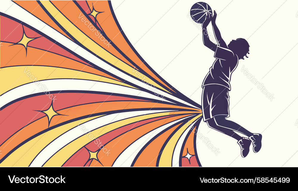 Dynamic Basketball Player Action Vector Image