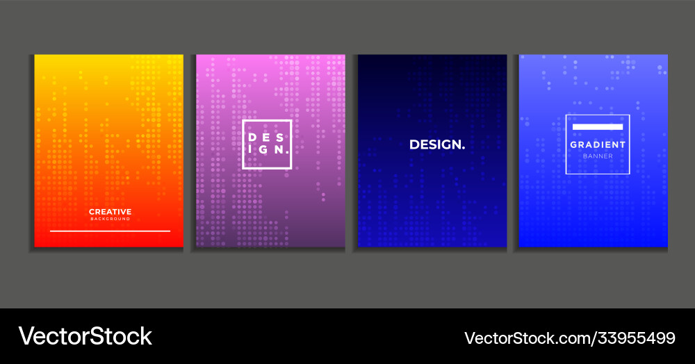 Gradient poster background set with halftone Gradient poster background set with halftone Vector Image