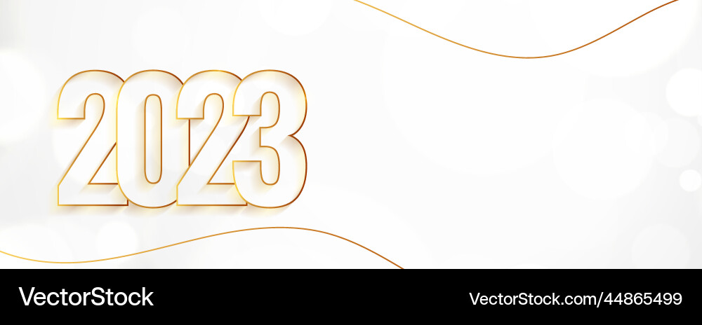 Minimal 2023 text in line style for new year Vector Image