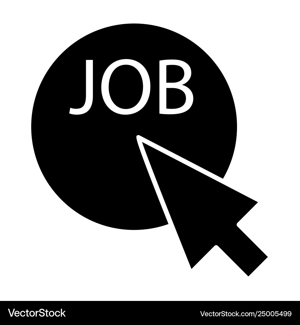 Mouse cursor clicks job button solid icon Mouse cursor clicks job button solid icon Vector Image