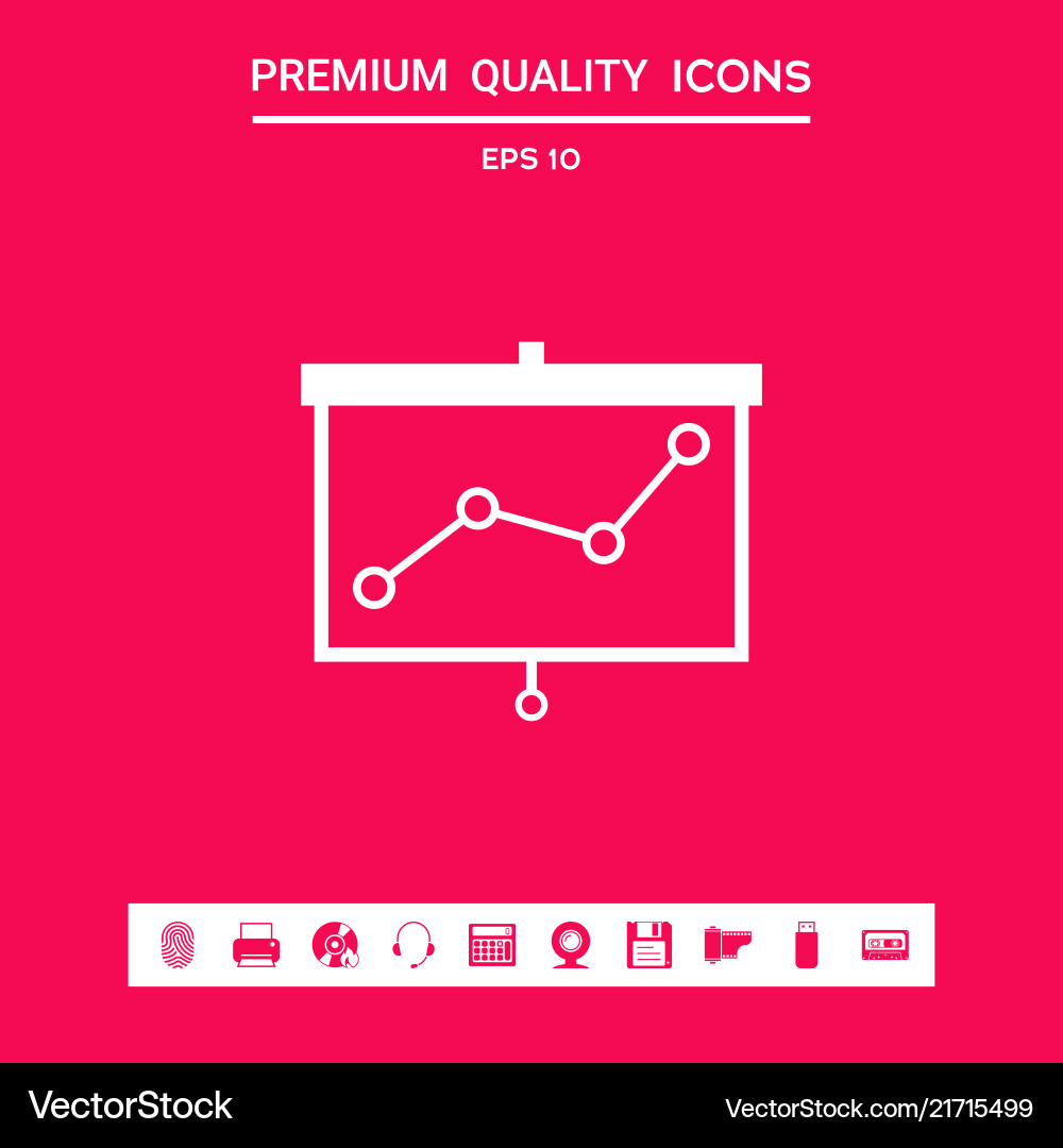 Projector screen with graph graphic elements Projector screen with graph graphic elements Vector Image