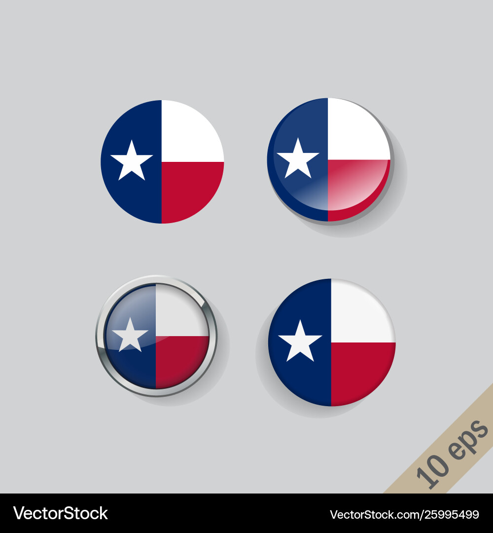 Set round buttons with image texas Set round buttons with image texas Vector Image
