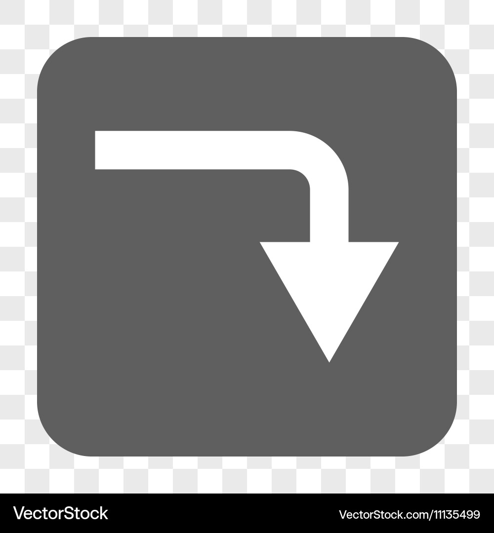 Turn down rounded square button Vector Image
