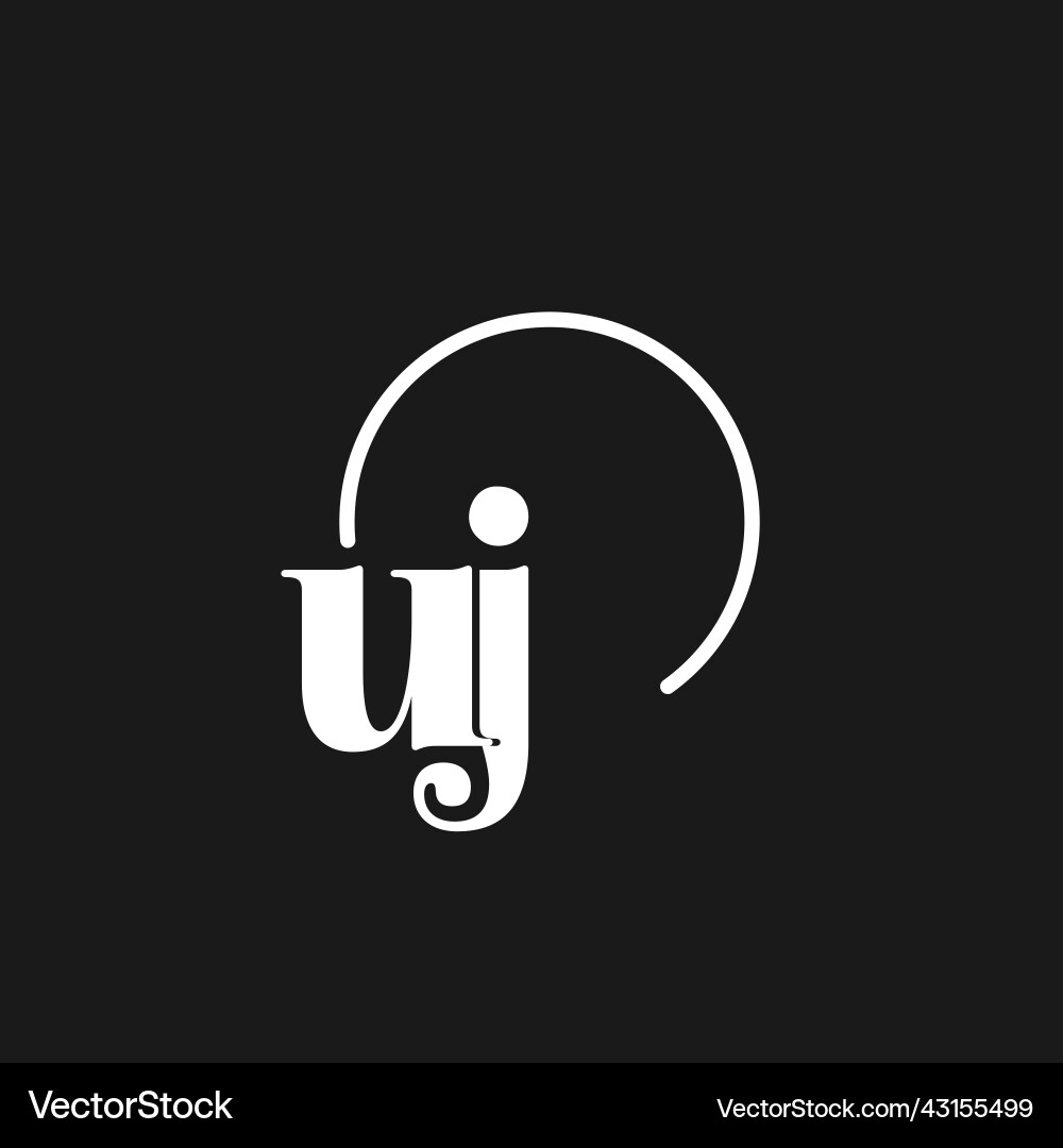 Uj logo initials monogram with circular lines Uj logo initials monogram with circular lines Vector Image