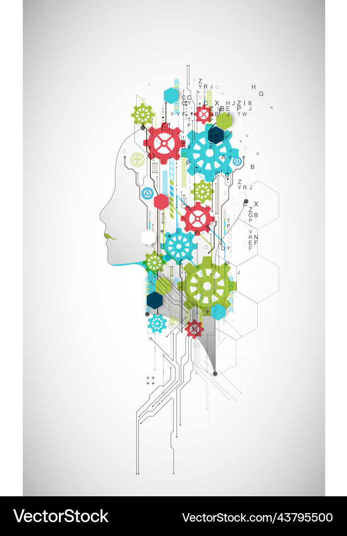 Artificial intelligence technical background Artificial intelligence technical background vector image