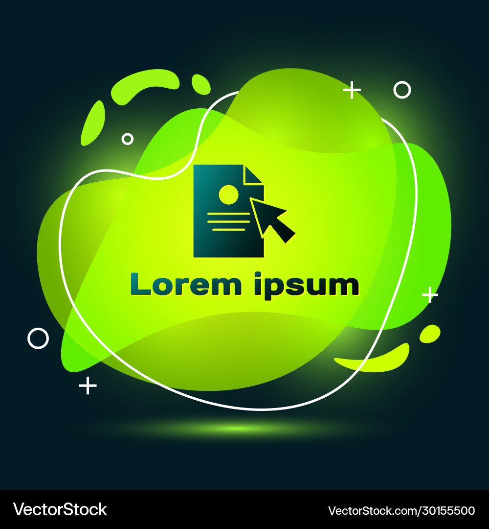 Black document and cursor icon isolated on Vector Image