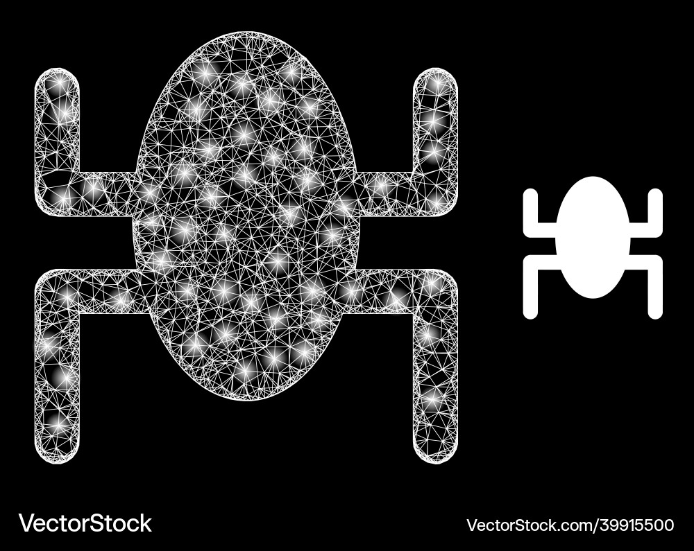 Bright web model bug with glare spots Vector Image