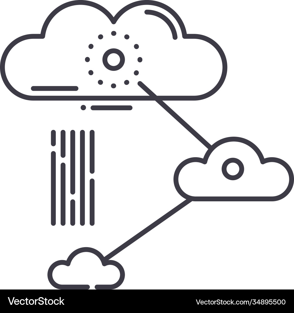 Cloud networking icon linear isolated Vector Image