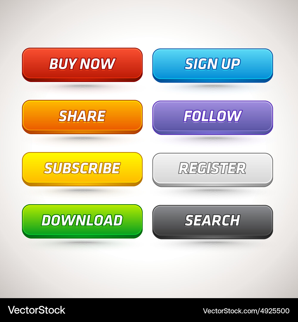 Colorful buttons for different purpose Vector Image