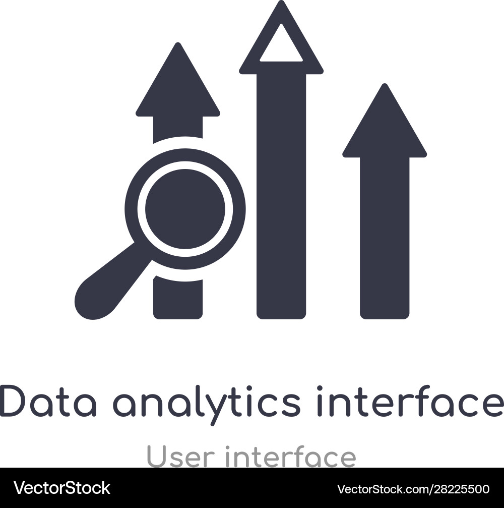 Data analytics interface outline icon isolated Data analytics interface outline icon isolated Vector Image