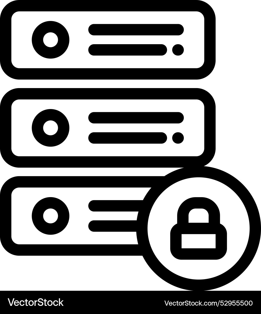 Database icon thin linear style design isolated Database icon thin linear style design isolated vector image