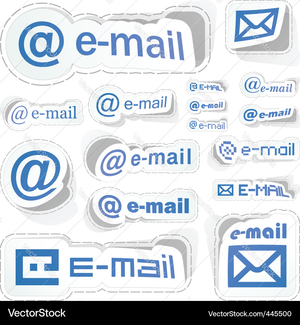 Email Sticker Set Vector Image