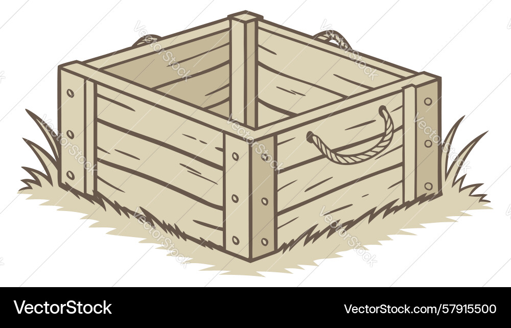Empty wooden crate container design generative ai Vector Image