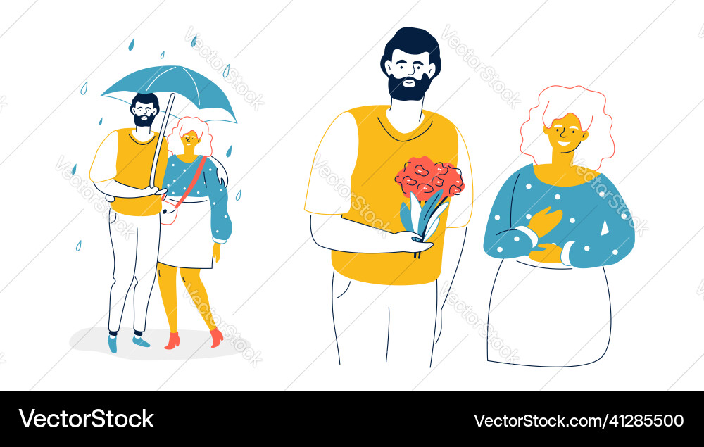 First date - colorful flat design style First date - colorful flat design style vector image