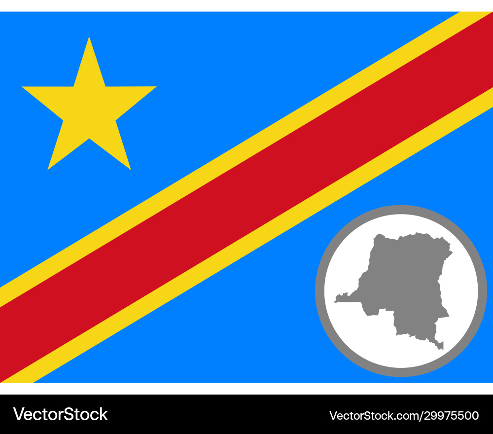 Flag and map congo Vector Image