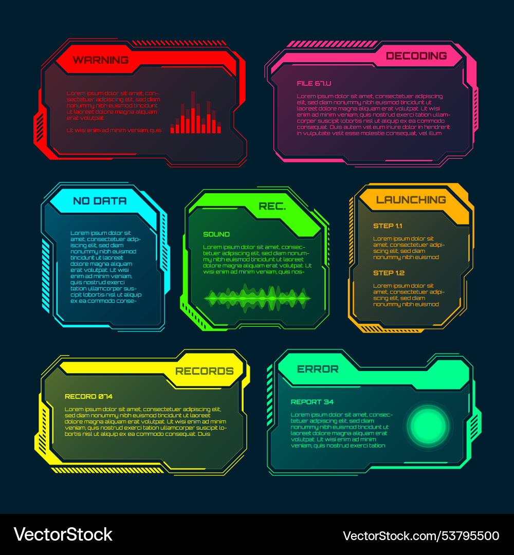 Futuristic hud or ui elements sci-fi user Futuristic hud or ui elements sci-fi user vector image
