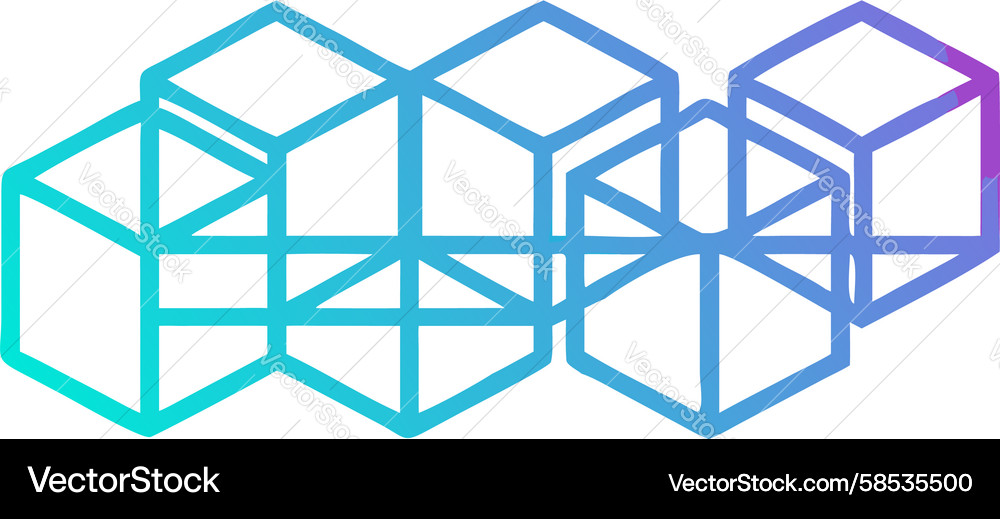 Geometric Cube Network Vector Image