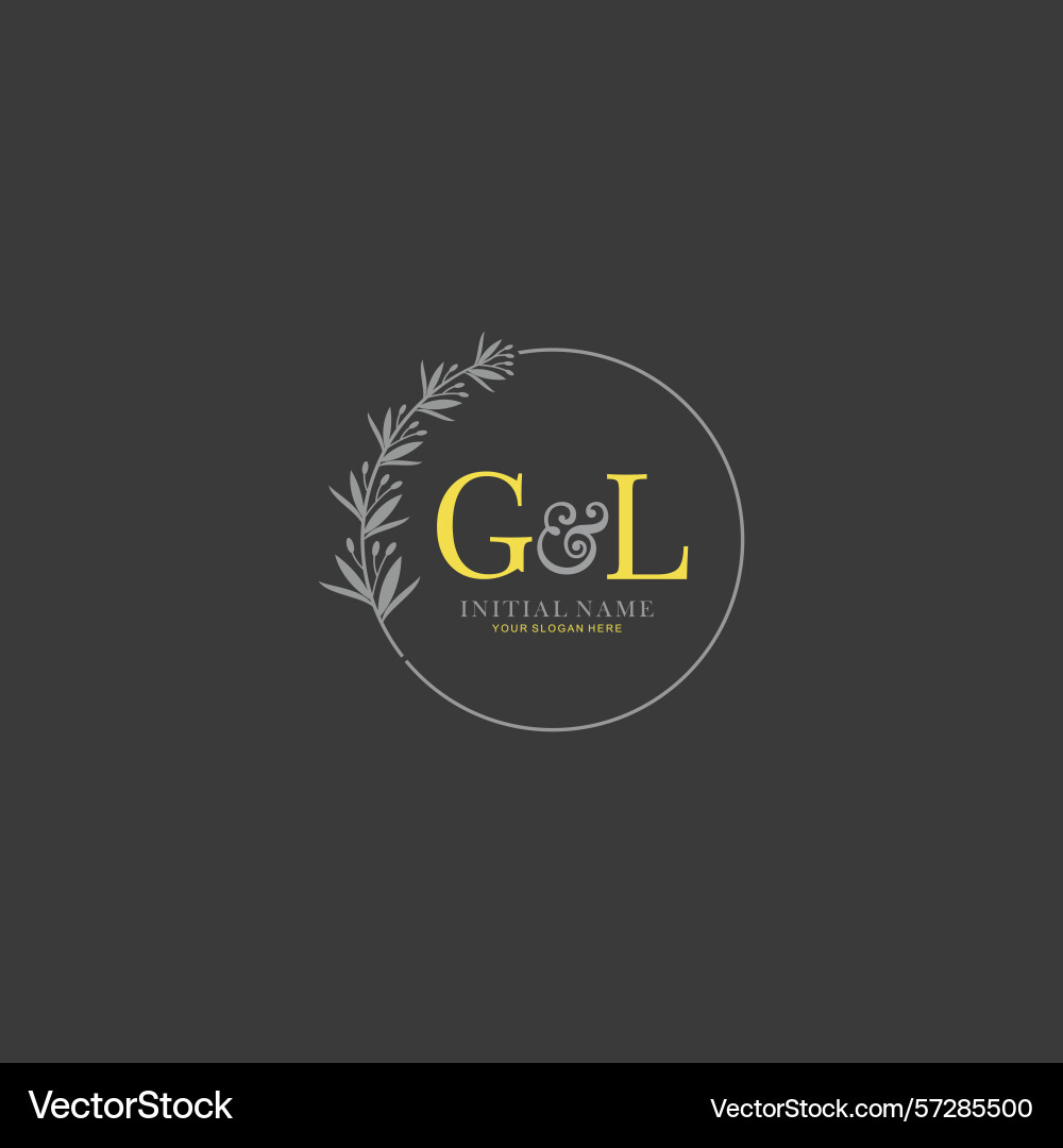 Gl initial logo templates with botanical elements Gl initial logo templates with botanical elements vector image