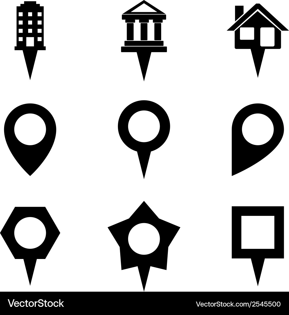 Location Pointer Icons - Map Marks vector image