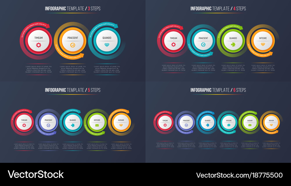 Process Flow Charts - Steps & Cycles vector image