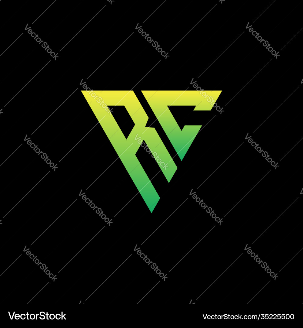 R c initial triangle logo monogram R c initial triangle logo monogram Vector Image