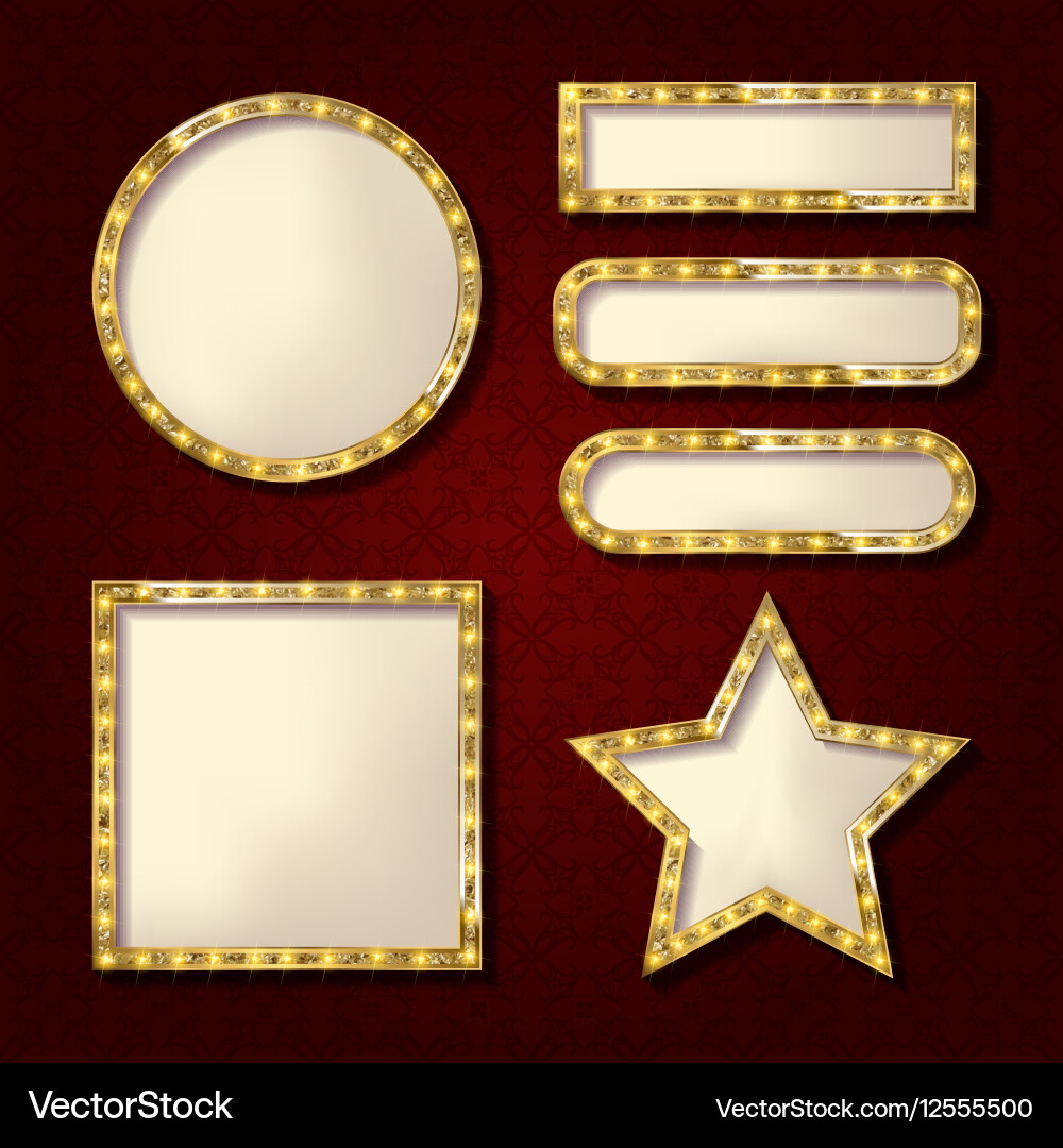 Set of glowing retro frames Vector Image