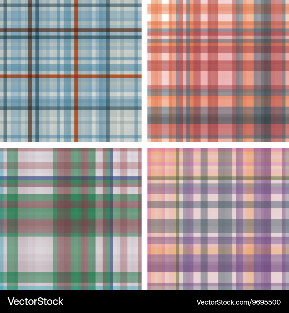 Tartan Pattern Set - Seamless Checkered Vector Image
