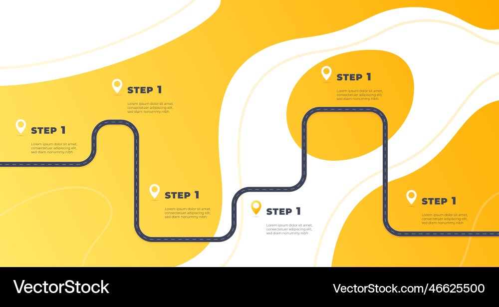Timeline mit Ausführungspunkten Workflow Timeline mit Ausführungspunkten Workflow Vektorbild