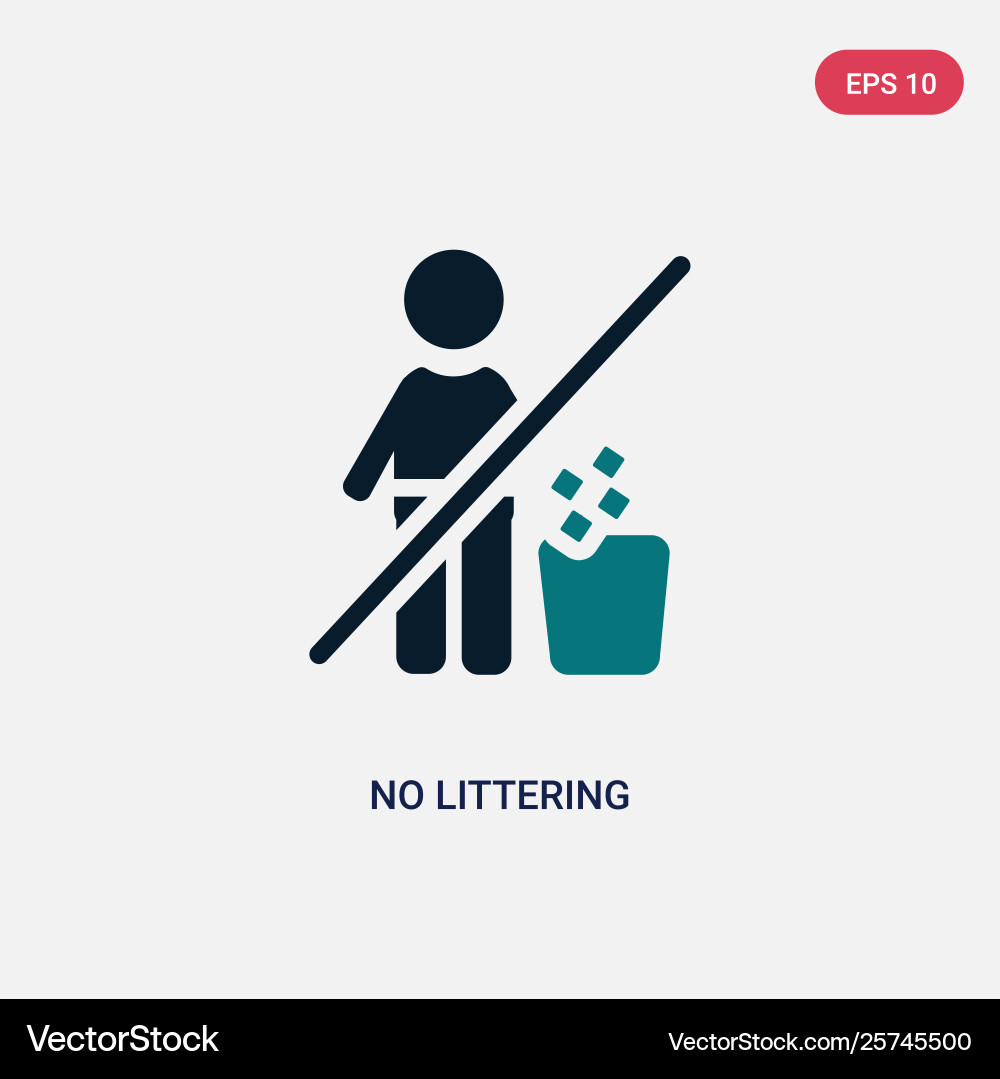 Two color no littering icon from maps and flags Two color no littering icon from maps and flags Vector Image